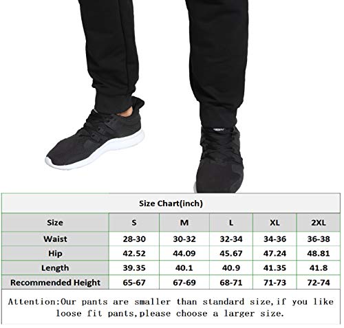 ZOXOZ Tracksuit Bottoms Mens Joggers Slim Fit Cotton Jogging Bottoms Mens Gym Sports Trousers Zip Pockets Sweatpants Dark Grey S