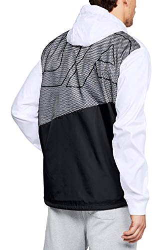 Under Armour Men's Unstoppable Windbreaker Warm-up Top, White/Black/Black (101), X-Large