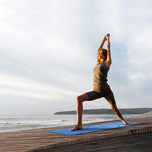 Yoga World Alignment Yoga Mat - Non-Slip & Anti-Skid TPE Rubber Underside - Soft, Thick & Durable Exercise Equipment for Pilates & Home Workout - Floor Cushion 185 x 68 x 0.4cm