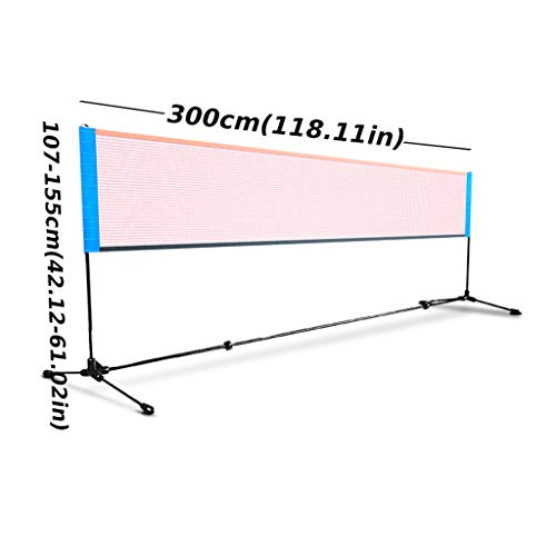 Adjustable Tennis Net Set, Portable Foldable Badminton Volleyball Pickleball Net, Teens Outdoor Sport Training Net with Stand And Carry Bag,3m
