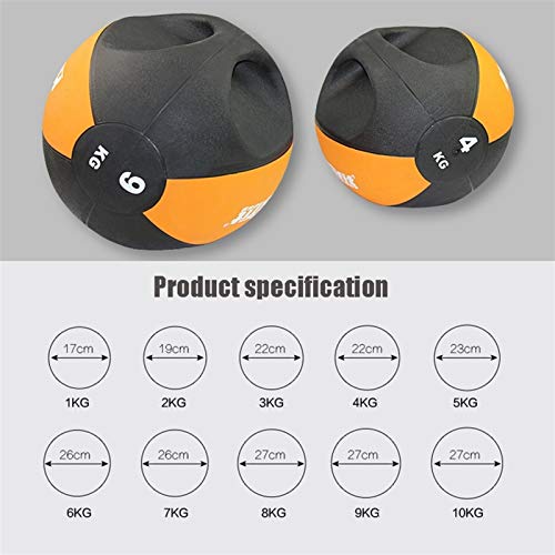 Medicine Ball AGYH Binaural, Boxing Training Strength Training Core Training Rubber Bouncy Ball, 10kg/22lb