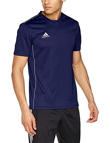 adidas Men Core 18 Training Short Sleeve Jersey - Dark Blue/White, M