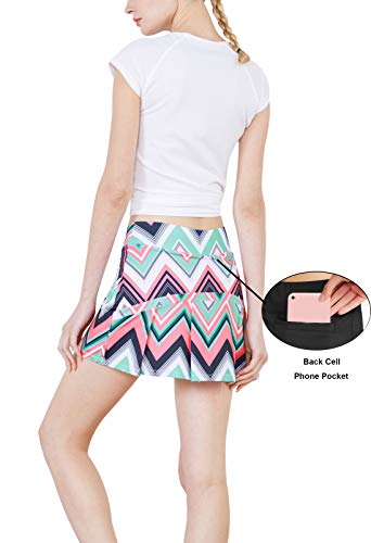 Westkun Women's Basic Golf Underneath Short Skort Black Ladies Running Fashion Tennis Hockey Skirt with Pockets(W Stripe,XXL)
