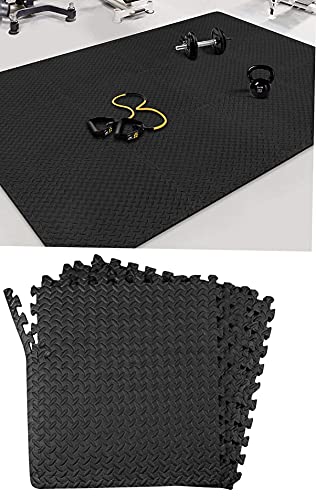 ADEPTNA Premium Set of 4 Soft Extra Thick Interlocking Eva Foam Mat Tiles Gym Floor Mat – Non-Slip Rubber Workout Mat Ideal for Workout Home Yoga Mat Pilates Treadmill Garage Baby Nursery Playroom - Gym Store | Gym Equipment | Home Gym Equipment | Gym Clothing