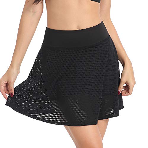 EAST HONG Women's Pocket Tennis Skirts Sports Running Skirts Golf Skorts with Inner Shorts (176-32-1, L)