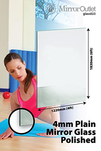 Large Thick Safety Backed Polished Edge Mirror Glass Sheet 6 X 4Ft,183cm X 122cm