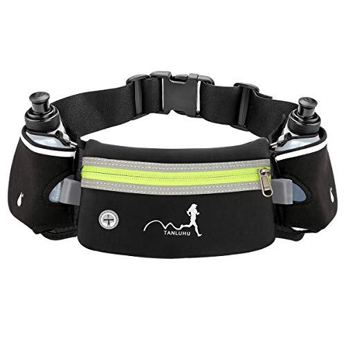 Activ Running Belt with Water Bottles(2 x 175ML), Hydration Belt Waterproof Waist Pack Bag Fits iPhones Adjustable Sports Waist Pouch for Marathon Running Hiking Cycling - Gym Store | Gym Equipment | Home Gym Equipment | Gym Clothing