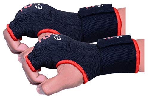 EVO Fitness Elasticated GEL Inner Gloves Boxing Bag Hand Wraps MMA Grappling UFC (Large/XL)
