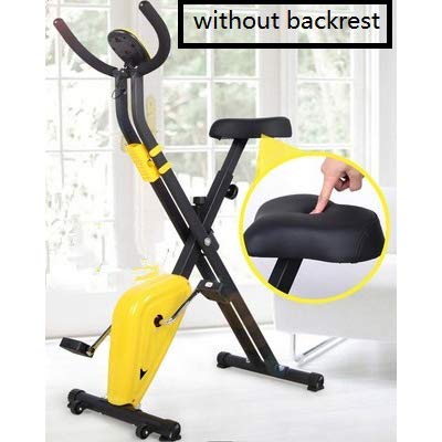 Folding Indoor Exercise Bike Cycling Spin Bike,Lightweight Fitness Equipment Portable Arm Home Pedal Exerciser,yellow no backrest