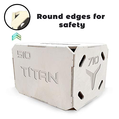 Plyo Box Plyometric Box Wooden Platform for Crossfit, Jump Training, Conditioning, Home fitness Jump trainer, Workout Step Platform Equipment for Fitness, Box-Squats and Steps-up 3 in 1, 50/60/70 cm