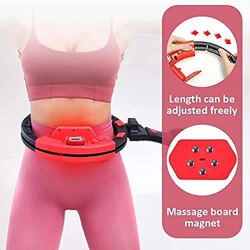 DXNXLLY Weighted Hoola Hoop for Adults Weight Loss -weighted Hoola Hoops 2 in 1 Fitness Weight Loss Massage Hoops with Detachable Knots Adjustable Auto-Spinning Ball for Adult Hula Hoops f