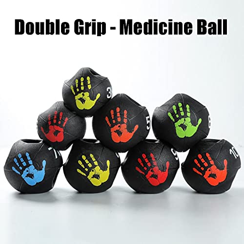 Medicine Ball Weight Medicine Ball 7kg, Double-grip Solid Rubber Ball, Indoor Strength Training Equipment