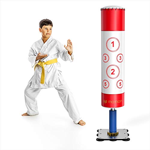 Kids Free Standing Boxing Punch Bag, Heavy Duty Punching Bag Stand with Suction Cup Base (White)