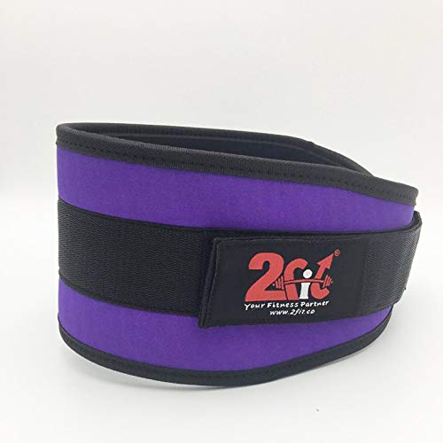 2Fit weightlifting belt for Men Neoprene Belt Back Support Fitness Strength Training Workout Exercise Back Pain Relief Gym Squad Pro Belts unisexºº (PURPLE, XXS)