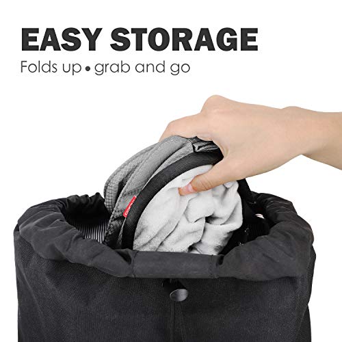 MoKo Chalk Bag, Drawstring Rock Climbing Chalk Bag Bouldering Chalk Bag Bucket with Adjustable Belt & Zippered Pockets and Carabiner for Rock Climbing Weight Lifting Gymnastics Crossfit - Gray