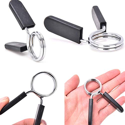 2 Pack Barbell Spring Collar Clips (25mm, 28mm, 30mm & 50mm), Exercise Collars Dumbbell Clamps for Olympic Bars Weight Gym Fitness Training Dumbbells,Soft Plastic Handles,High Grade Steel