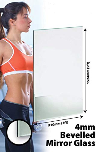 5Ft X 3Ft Large Bevelled Mirror Glass 152cm X91cm Home Gym Or Bathroom 4mm Thick
