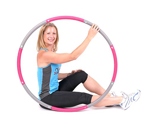 ResultSport UK - The Original Weighted Hula Hoop Foam Padded Fitness Exercise Hoop 100cm extra wide (Pink/Grey 1.2kg)