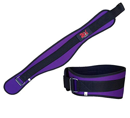 2Fit Weight Lifting Belt Back Support Gym Fitness Workout Bodybuilding Belts Man,Woman,Unisex (PURPLE, SMALL)