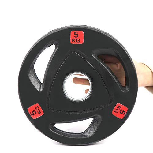 2 Inch Olympic Weight Plates,Portable Weight Lifting Plate 3 Hole 50mm Hole Diameter Barbell Weights Strength Training Equipment(2x5kg)