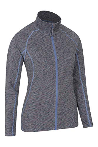Mountain Warehouse Bend & Stretch Womens Full-Zip Midlayer - 2 Zipped Side Pockets, Warm & Cosy Jacket - Best for Outdoors, Gym, Travelling & Outdoors Navy 10