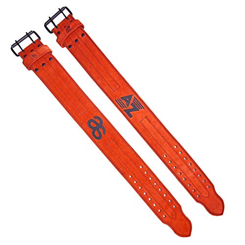 AAYLANS Leather 10MM Powerlifting Belt for Men & Women Lower Back Support for Weightlifting (RED, Medium)