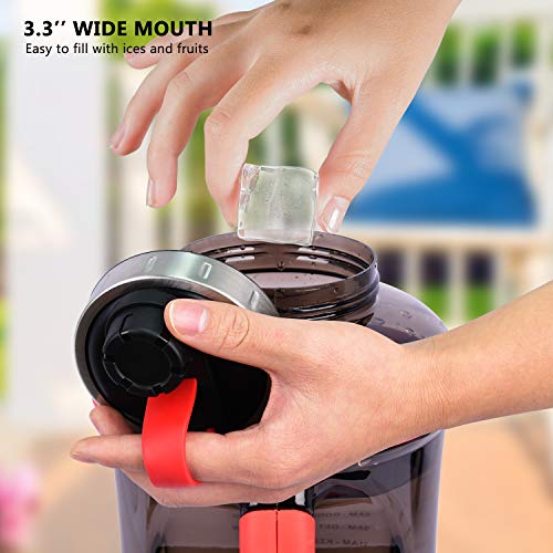 FORWEWAY Large Sports Water Bottle 2.2l/3.2l Eco-friendly BPA-free Leak-proof Extra-strong Reusable Durable Gym Bottle Half Gallon Water jug with Tracker Big Water Container
