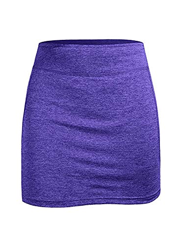 Colisha Quick-Drying Active Tennis Skirt with Skort Womens Golf Mini Skirts Pocket High Waisted Yoga Shorts Dress Sports Training Purple L