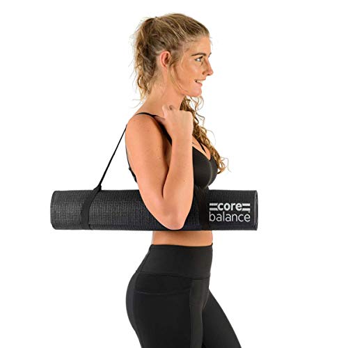 Core Balance Yoga Mat, Thick Foam 6mm, Non Slip, Exercise Fitness Gym, Compact Lightweight With Carry Strap