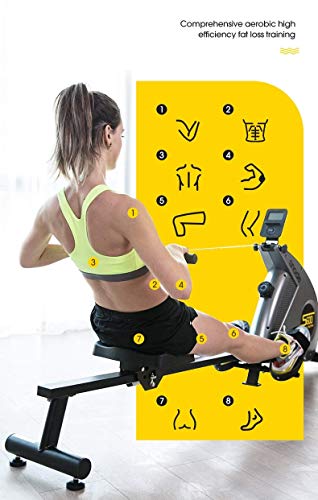 Rowing Machine Exercise Equipment Row Machines for Home Silent Folding Magnetic Rowing Machine Tension Resistance Exercise for Whole Body