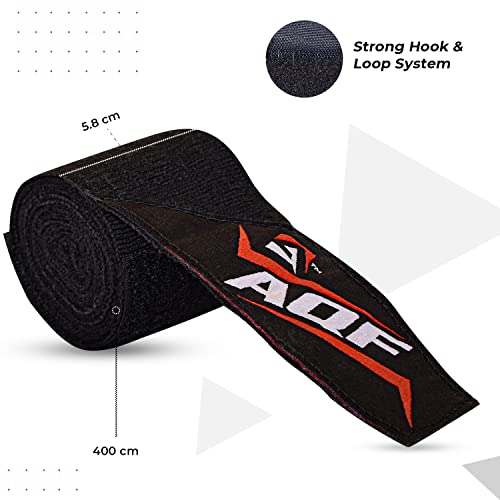 AQF Boxing Hand Wraps Bandages Boxing Inner Gloves Muay Thai MMA UFC (Black)