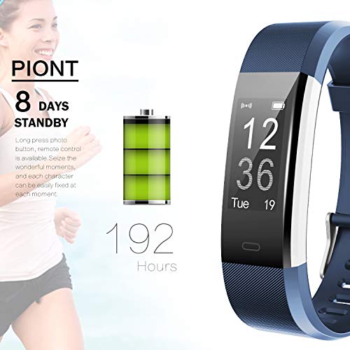 Lintelek Fitness Tracker, Activity Tracker Watch Heart Rate Monitor, Waterproof Smart Fitness Band Step Counter, Calorie Counter, Pedometer Watch Kids Women Men (FP+BL+BK)