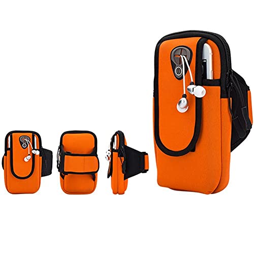 Universal Sports Running Armband Waterproof Running Arm Holder Mobile Phone Keys Pouch Bag Orange