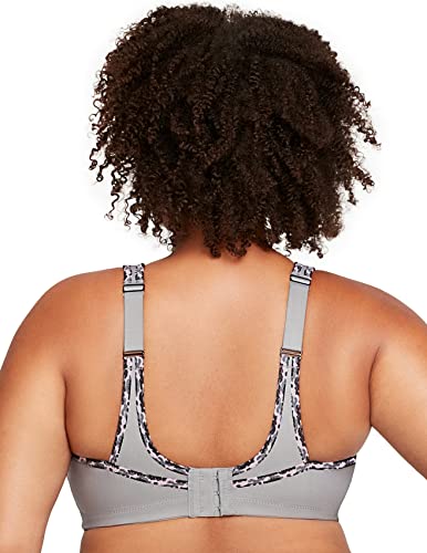 Glamorise Women's Full Figure No-Bounce Camisole Wirefree Sports Bra #1066 Non-Wired Sports Bra, Silver (Soft Gray ), 38H (Manufacturer Size: 38 I)