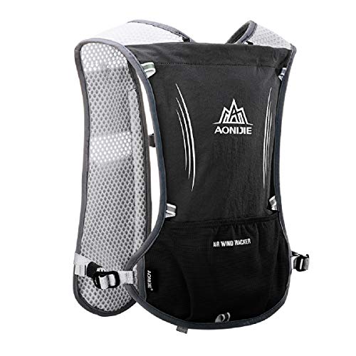 Azarxis 5L Hydration Backpack Running Vest Pack Lightweight Trail Run Race Marathon Runner Rucksack Cycling Hiking Outdoor for Men Women(Black - only backpack)