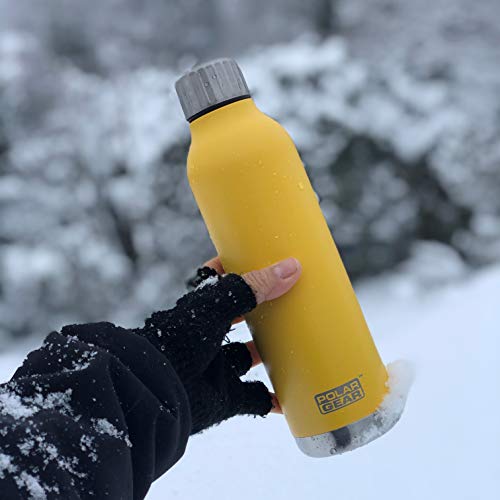 Polar Gear Insulated Water Bottle – Hydra Flow Triple Layer Stainless Steel & Copper Walled Vacuum Flask – Keep Drinks Hot for 12 Hours & Cold for 24 Hours – For Work, Travelling & Gym – Yellow, 500ml