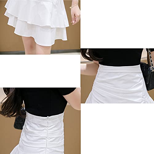 Lotus leaf Tennis skirts Women's Sport Short Yoga High Elastic Waist Stretch Skirt Shorts Female Tennis Skort 430 (Color : Black, Size : Large)