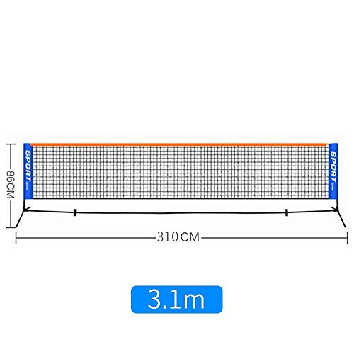 NUNGBE 4 sizes, sports tennis, training nets, training nets for children, durable track and field sparring equipment, sports practical portable tennis net bracket-3.1m