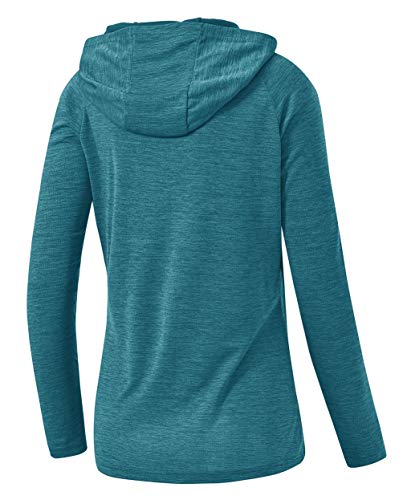YSENTO Women's Long Sleeve Running Hoodie Gym Sports Yoga Tops Shirts UPF 50+ with Thumb Hole(Dark Blue,m)