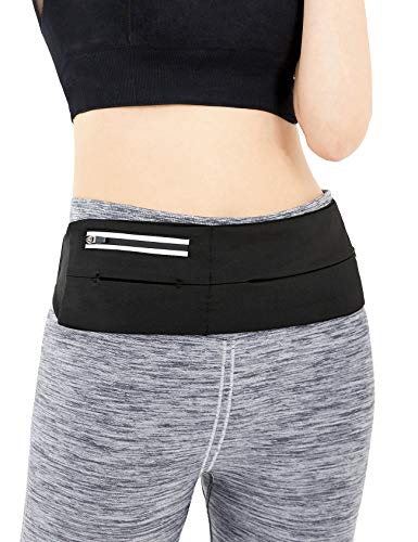 Gisdanchz Running Belt For Women And Men Phone Holder Key Pouch Belt Bag Running Waist Packs Gifts For Moms Running Accessories Walking And Jogging Plus Size Fanny Pack Gym Money Belt Black