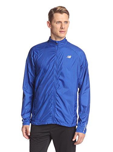 New Balance Men's Shadow Run Jacket-Azurite/Acai, Large