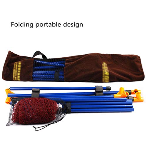 Tennis net Ball network Folding Net Badminton Net Mobile Portable Badminton Tennis Rack Simple Net Folding Net Column Best Gift (Color : Blue, Size : Net width=510cm)