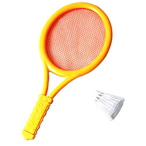 Abaodam 1 Pair of Kids Tennis Racket Set with Shuttlecock Ball Plastic Tennis Racquet Toy for Toddler Outdoor Sports Games for Children Random Color