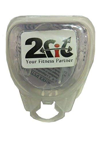 2Fit ® Adults & Kids Senior/Junior Gum Shield & Case Mouth Guard Boxing MMA Senior Junior Rugby Sports Protection Adult Kids (PINK & WHITE, Junior)