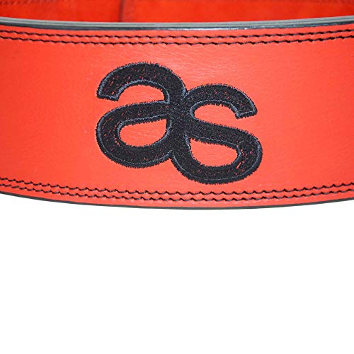 AALYANZ Lever Belt Made of Cow MILD Leather 13MM Belt for Men & Women Lower Back Support for Weightlifting (RED, Small)