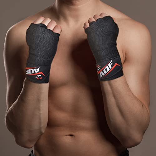 AQF Boxing Hand Wraps Bandages Boxing Inner Gloves Muay Thai MMA UFC (Black)