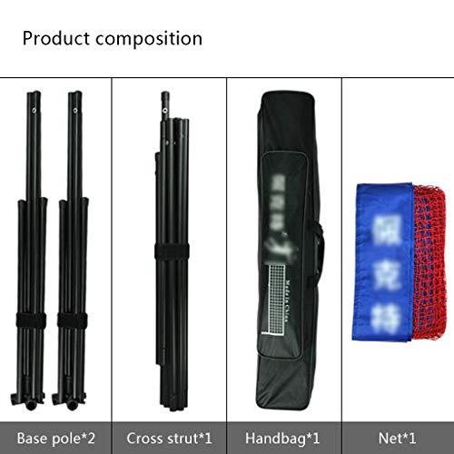 Tennis net Ball network Folding Tennis Stand Badminton Net Rack Portable Folding Simple Standard Mobile Venue Outdoor Net Best Gift Color : Black, Size : Net width=610cm(Adjustable)