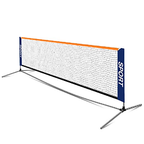 Adjustable Tennis Net, Portable Movable Badminton Set with Net, Teenagers Foldable Sport Training Nets for Home Garden School Beach,3.1m