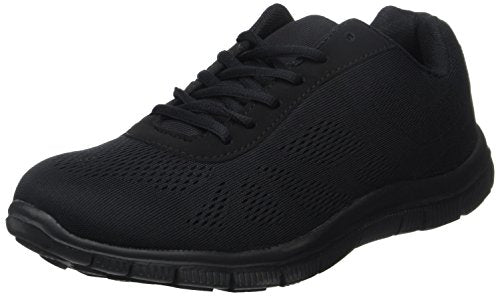 Get Fit Mens Mesh Running Trainers Athletic Walking Gym Shoes Sport Run - Black - 9