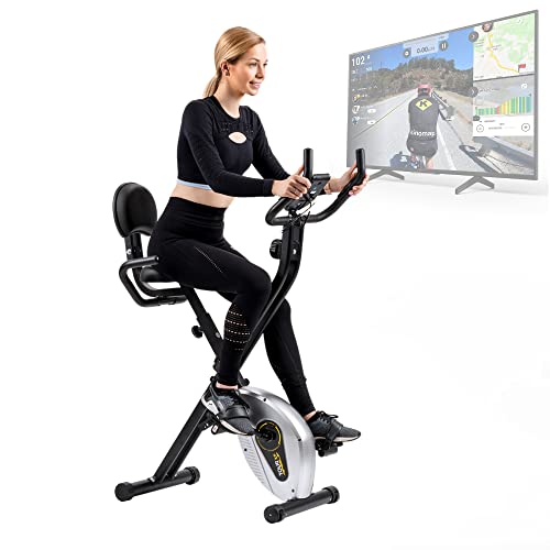 Bluefin Fitness Tour XP Exercise Bike | Home Gym Equipment | Heavy-Duty Steel Frame | Foldable Design | 8 x Resistance Levels | Heart Rate Sensors | Kinomap App Compatible | LCD - Gym Store